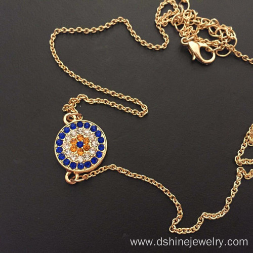 Gold Plated Crystal Alloy Evil Eye Collar Necklace